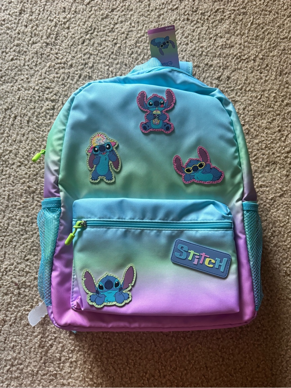 Disney Lilo & Stitch Gradient Kids Backpack - Blue, Purple, Green